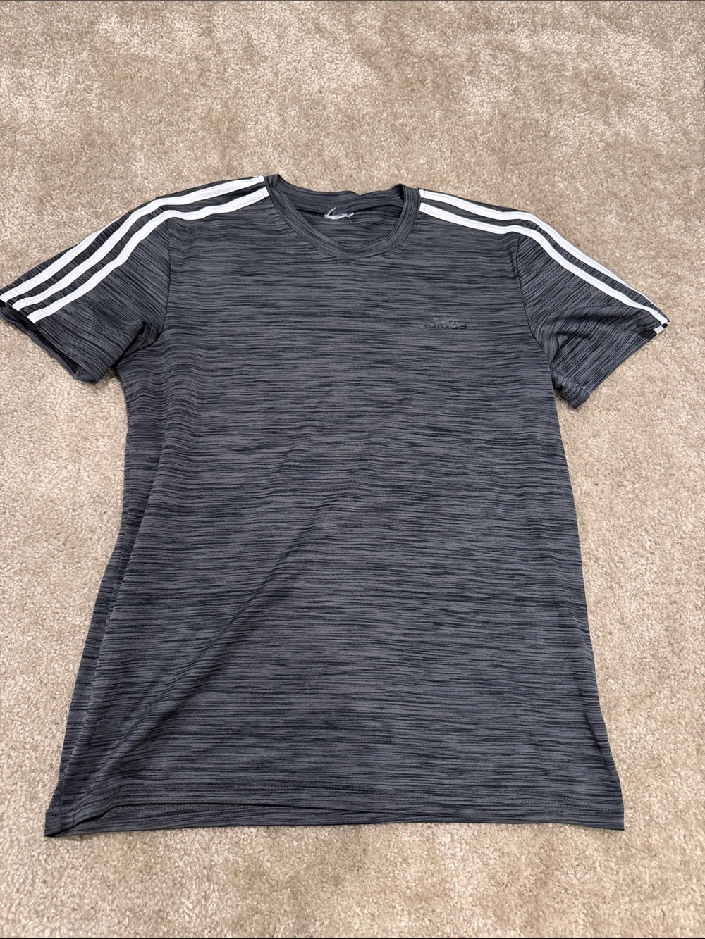 Adidas Athletic Grey Striped Sleeve Tee, men’s small